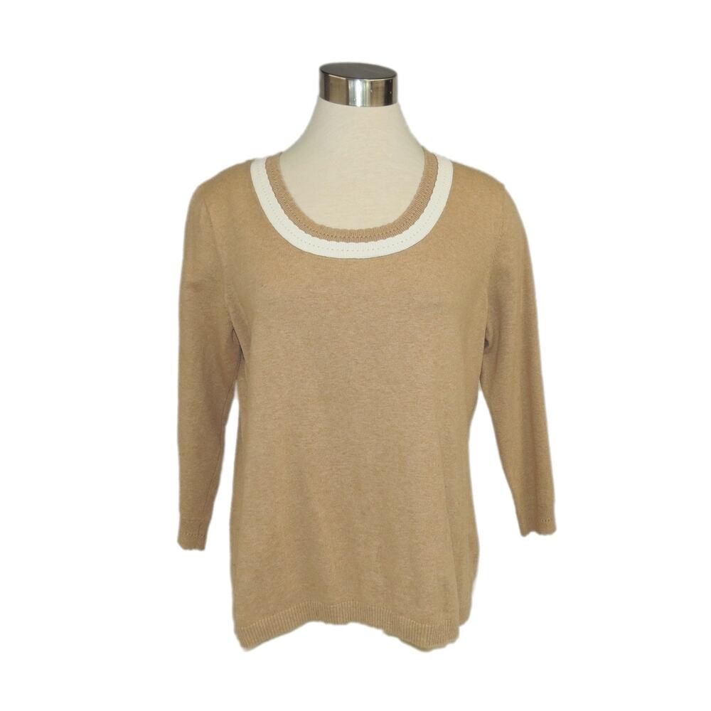 🌶️ Liz Claiborne Tan Knit Sweater Large